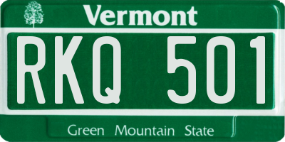 VT license plate RKQ501