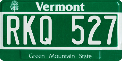 VT license plate RKQ527