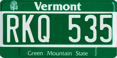 VT license plate RKQ535