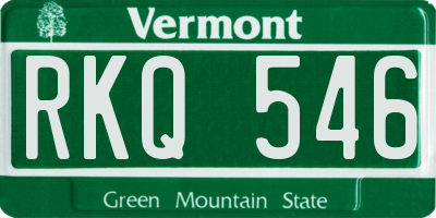 VT license plate RKQ546