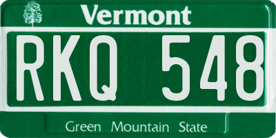 VT license plate RKQ548