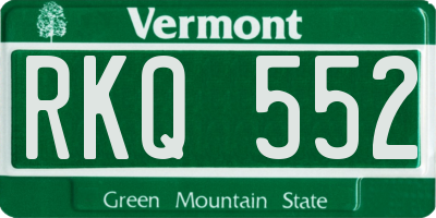 VT license plate RKQ552
