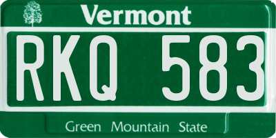 VT license plate RKQ583