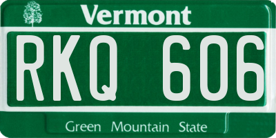 VT license plate RKQ606