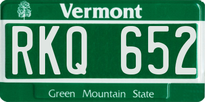 VT license plate RKQ652