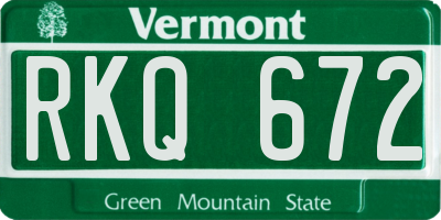 VT license plate RKQ672