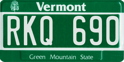 VT license plate RKQ690