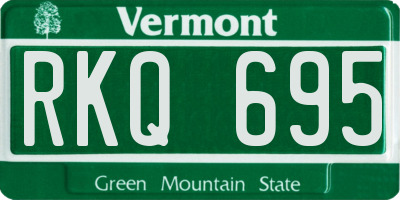 VT license plate RKQ695