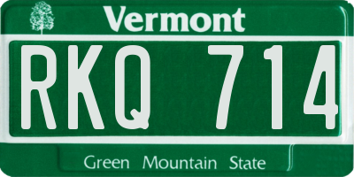 VT license plate RKQ714