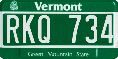 VT license plate RKQ734