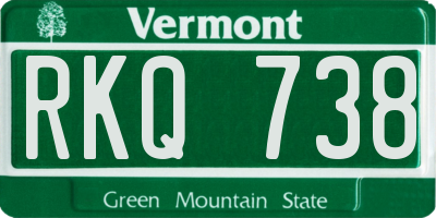 VT license plate RKQ738