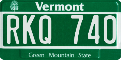 VT license plate RKQ740