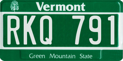 VT license plate RKQ791