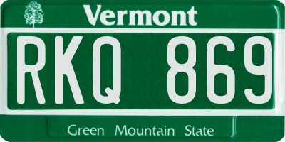 VT license plate RKQ869