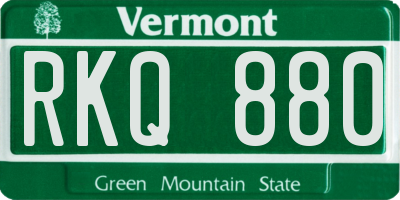 VT license plate RKQ880