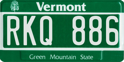 VT license plate RKQ886