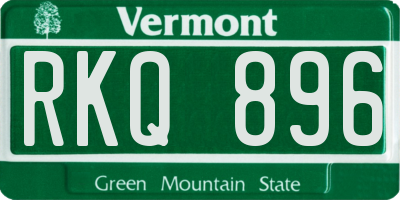 VT license plate RKQ896