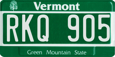 VT license plate RKQ905