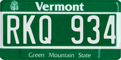 VT license plate RKQ934