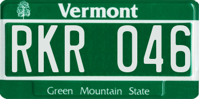 VT license plate RKR046