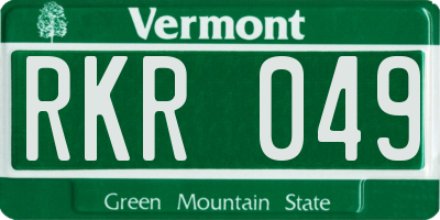 VT license plate RKR049
