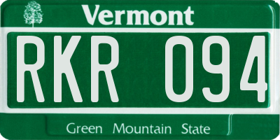 VT license plate RKR094