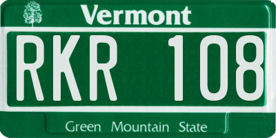 VT license plate RKR108