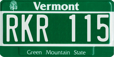 VT license plate RKR115