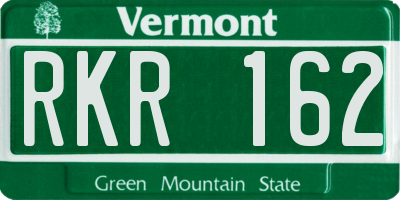 VT license plate RKR162