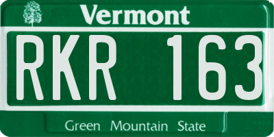 VT license plate RKR163