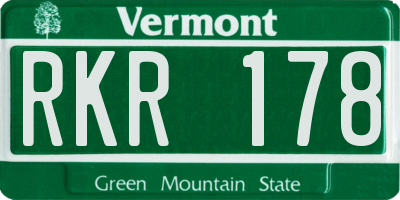 VT license plate RKR178