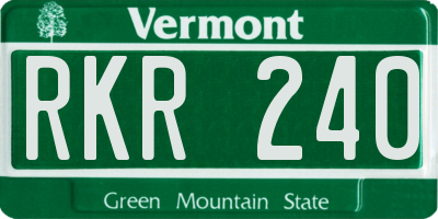 VT license plate RKR240
