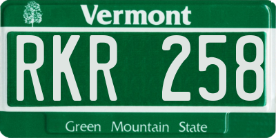 VT license plate RKR258