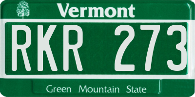 VT license plate RKR273