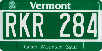 VT license plate RKR284