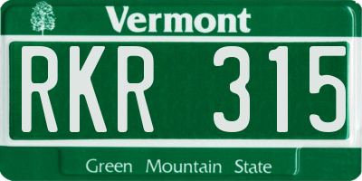 VT license plate RKR315