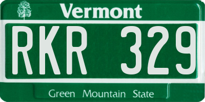 VT license plate RKR329