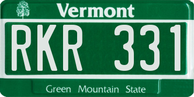VT license plate RKR331