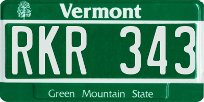 VT license plate RKR343