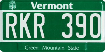 VT license plate RKR390