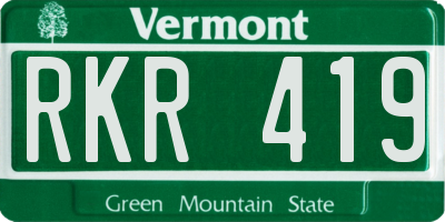 VT license plate RKR419