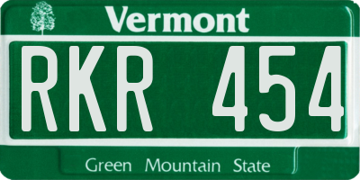 VT license plate RKR454