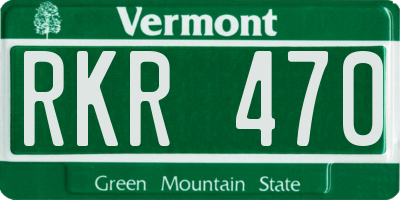 VT license plate RKR470