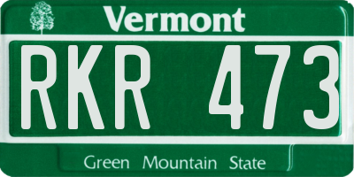 VT license plate RKR473