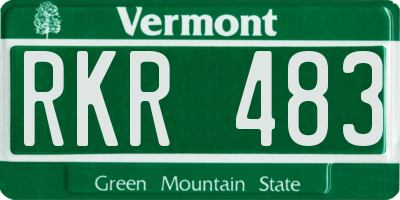 VT license plate RKR483