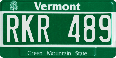 VT license plate RKR489