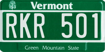 VT license plate RKR501