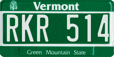 VT license plate RKR514