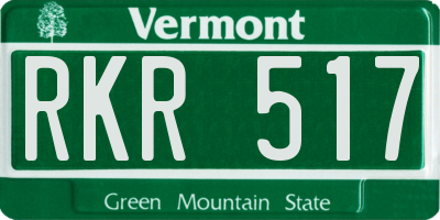 VT license plate RKR517