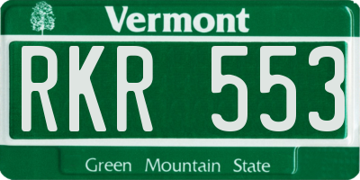 VT license plate RKR553